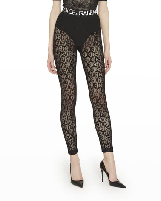 DG Logo Jacquard Tulle Leggings w/ Logo Band