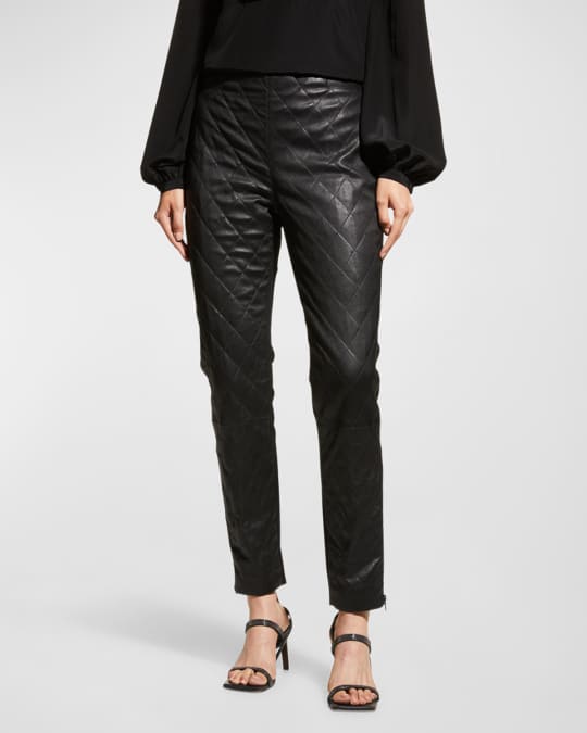 Brunello Cucinelli Front Quilted Leather Leggings