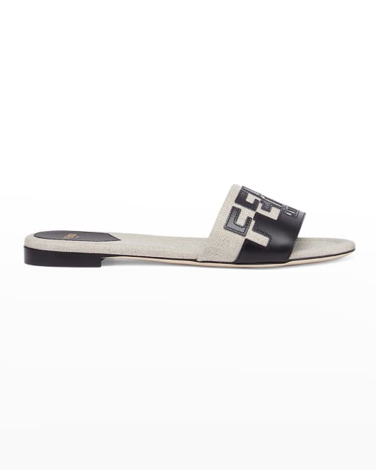 Logo Bicolor Flat Sandals