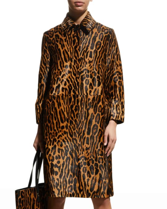 Neiman marcus leopard coat top