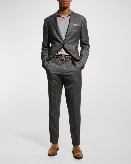 Brunello Cucinelli Men's Wool Stripe Two-Piece Suit | Neiman
