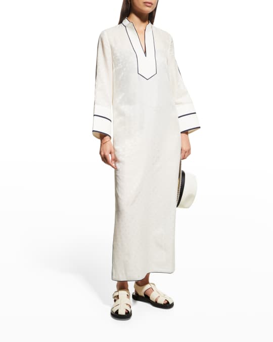 Tory Burch Trapunto Monogram Jacquard Kaftan Coverup