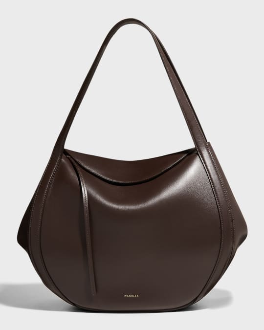 Wandler Lin Fold-Over Flap Leather Shoulder Bag | Neiman Marcus