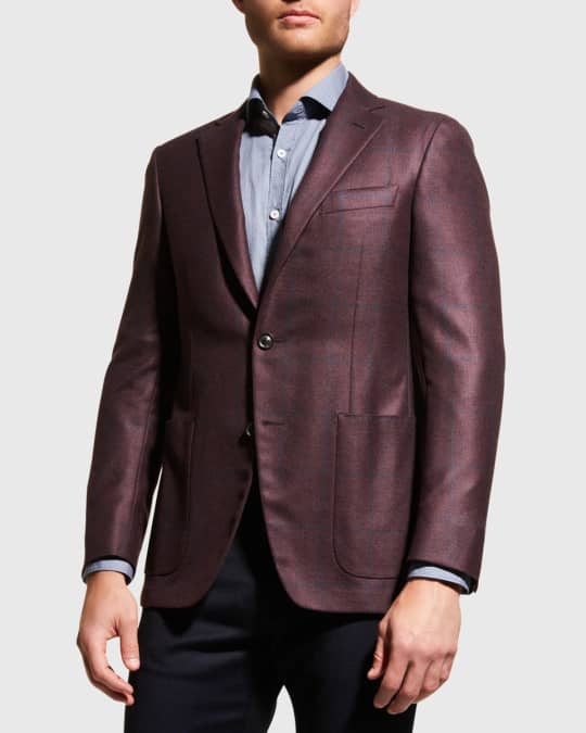 Men s Windowpane Wool Sport Jacket