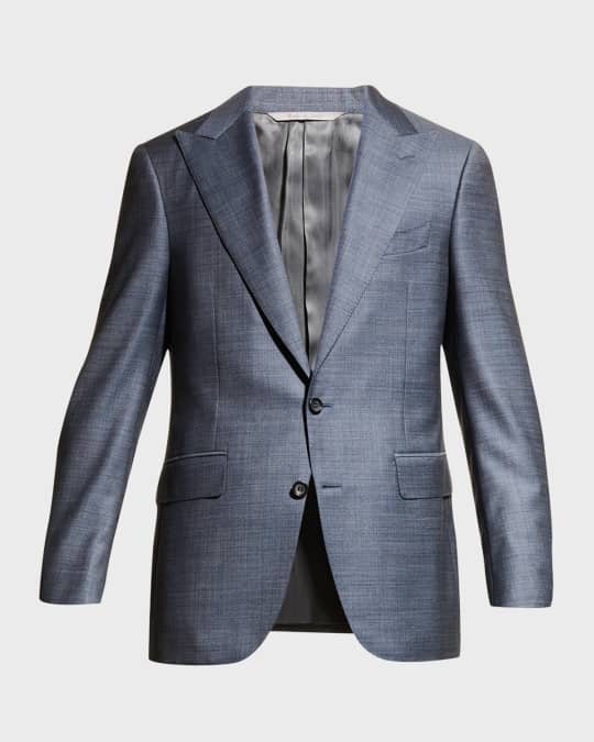 Canali Men s Melange Peak Lapel Suit Neiman Marcus