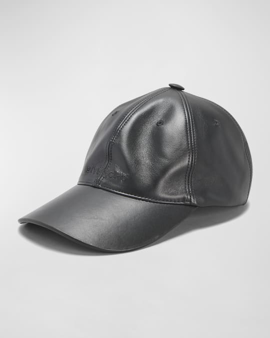 Givenchy Men s Lambskin Curved Logo Baseball Cap Neiman Marcus