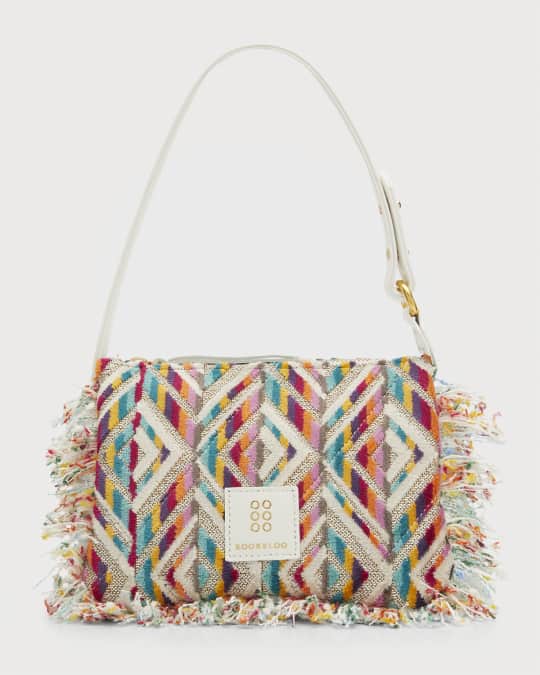 Kooreloo Flake Fringe Multicolor Textured Shoulder Bag Neiman Marcus