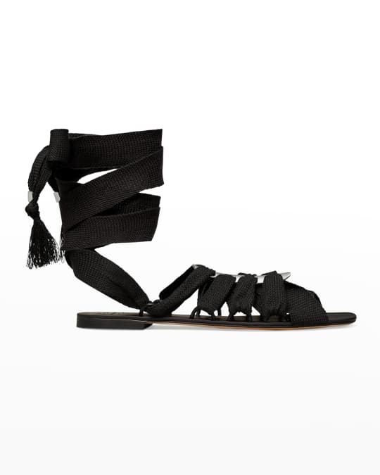 Tory Burch Ribbon Lace Up Gladiator Sandals Neiman Marcus