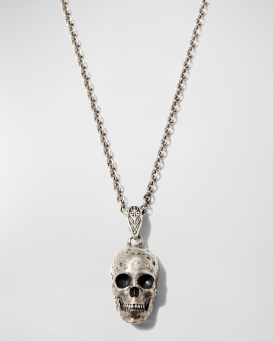 John Varvatos Men's Skull Pendant Necklace, 24