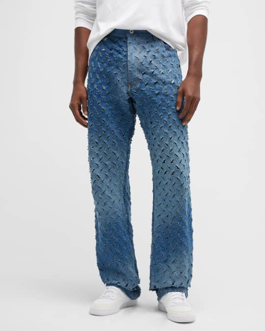 Heron Preston Men's Razor-Cut Straight-Leg Jeans | Neiman Marcus