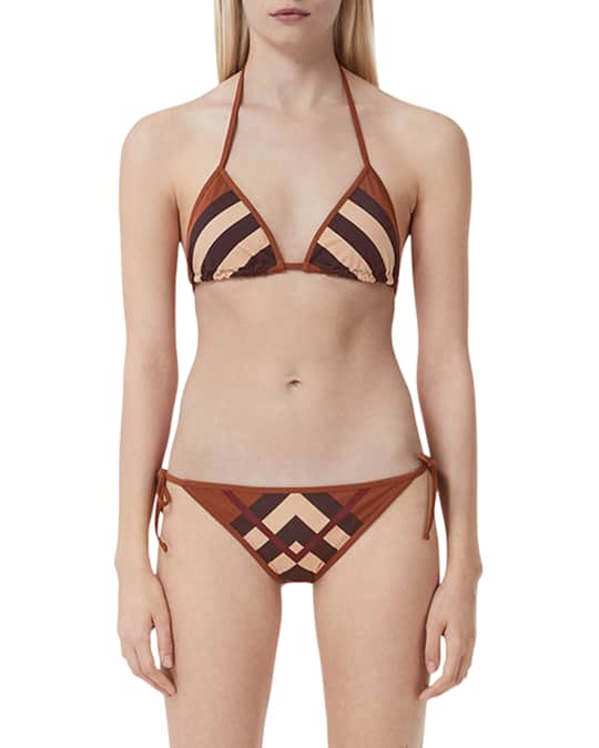 Check Monogram Two-Piece String Bikini Set