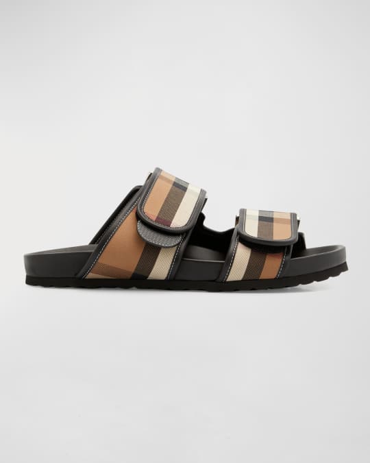 Burberry Men s Thornham Check Slide Sandals Neiman Marcus