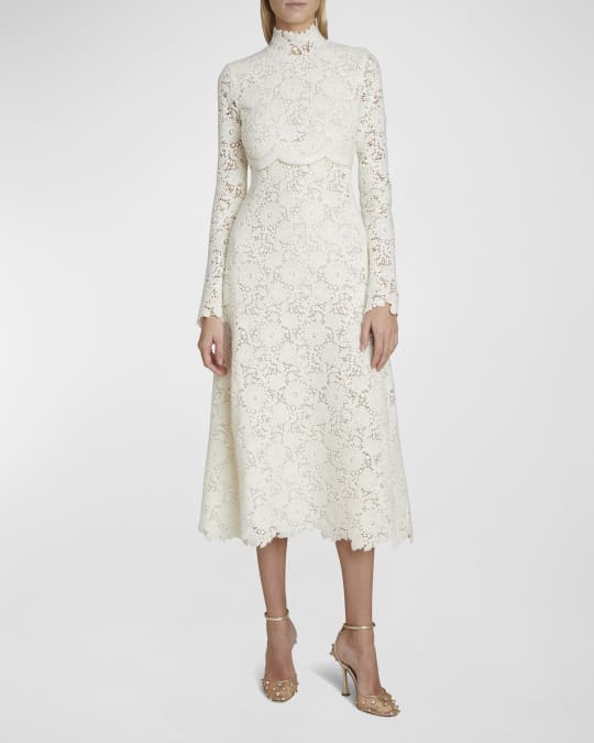 Neiman marcus white lace dress top