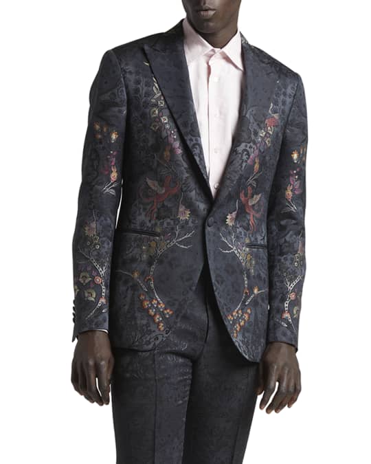 Etro Men s Embroidered Birds Sport Jacket Neiman Marcus