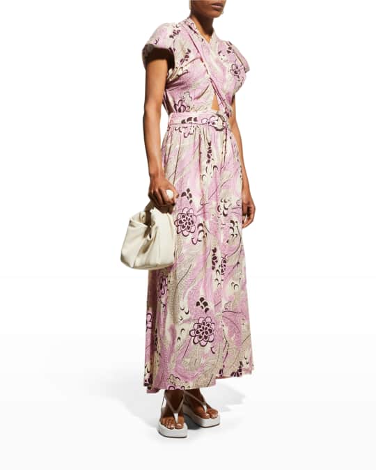 strapless open back dress Derek Lam 10 Crosby "Iris Poppy Ruffle Cami Dress" in Red/Purple (Size   Middle Child Vintage Shop