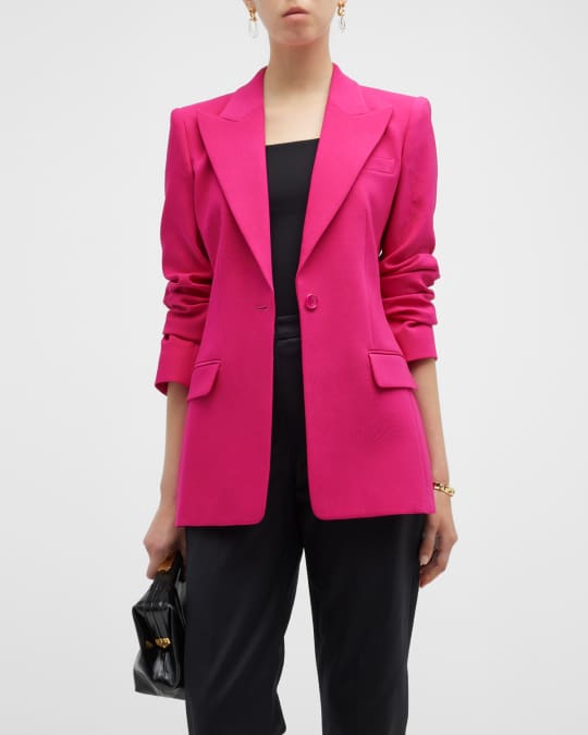 Michael Kors Collection Georgina One-Button Wool Blazer | Neiman Marcus