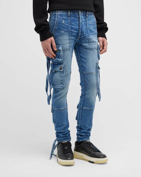 Amiri Men s Skinny Denim Tactical Cargo Pants Neiman Marcus