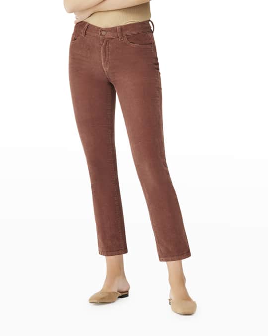 DL1961 Mara Straight Mid-Rise Instasculpt Corduroy Ankle Pants | Neiman ...