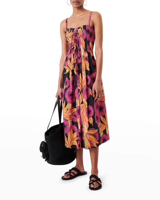 strapless open back dress Vintage Tropical Hawaiian Floral Maxi Dress L – Shopexile main image 1