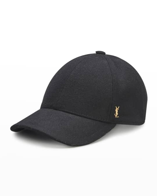 Baseball Cap Ysl In Felt Black  Saint Laurent Womens Hats And