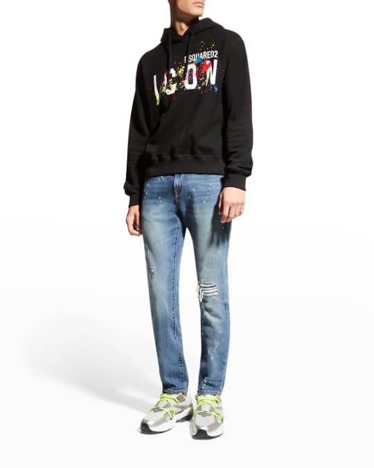 【当店一番人気】 Dsquared2 Men's Marcus Neiman | Hoodie Splatter Icon トップス