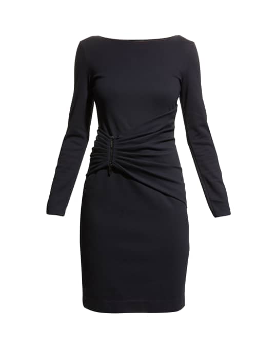 bateau black dress Black Sheer Panel Mini Dress main image 0