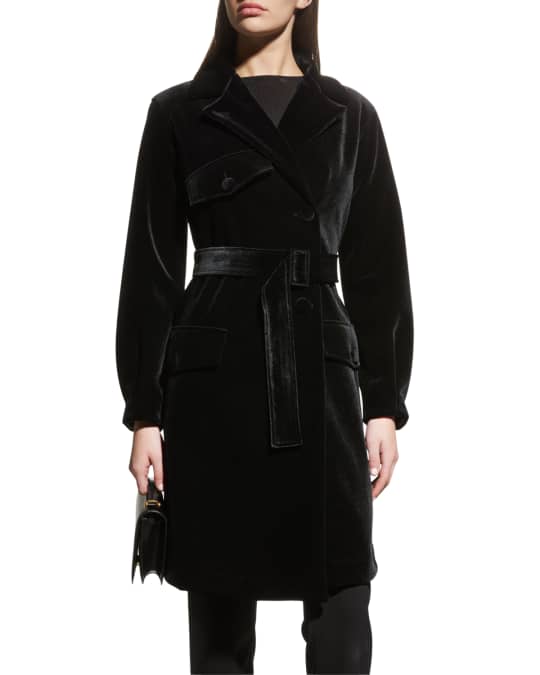 Velvet wrap coat best sale