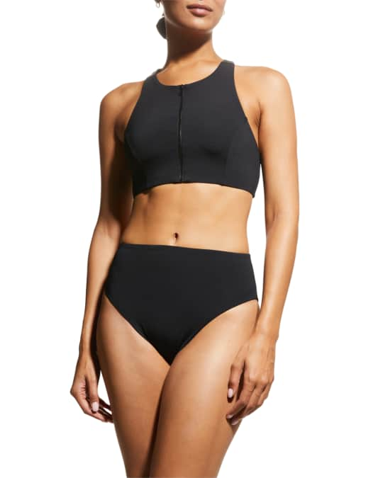 WEWOREWHAT Zip Front Racerback Bikini Top