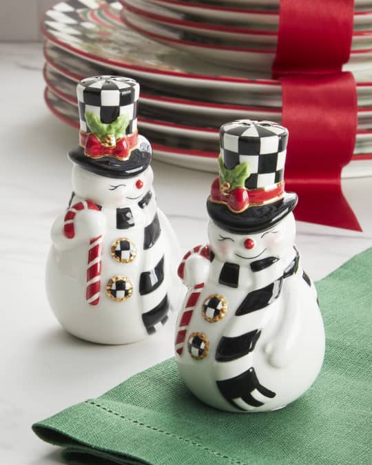 MacKenzie-Childs Nostalgia Snowman Salt And Pepper Set | Neiman Marcus