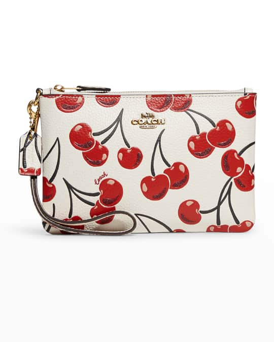 Coach Corner Zip Wristlet With Coach Heart Print