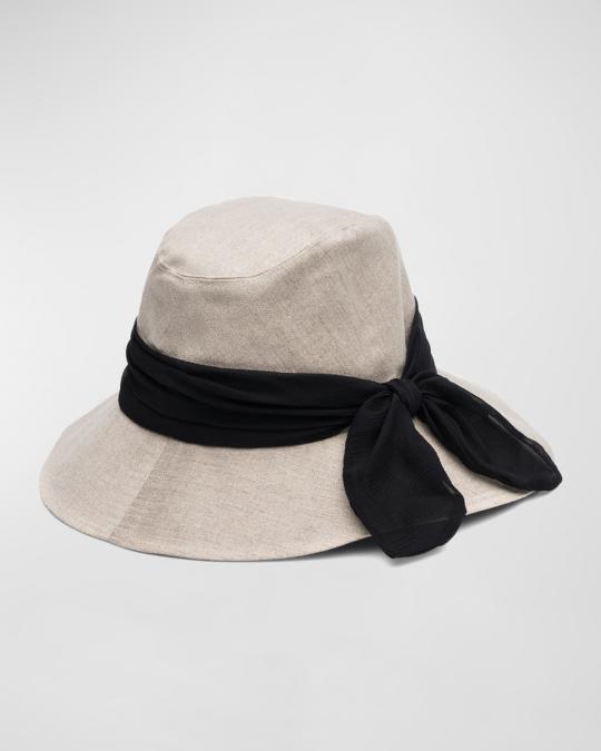 Eugenia Kim Jordana Packable Linen Bucket Hat | Neiman Marcus display picture 1