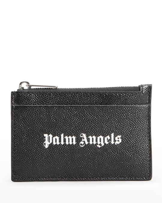 Palm Angels Men's Leather Logo Zip Card Holder | Neiman Marcus