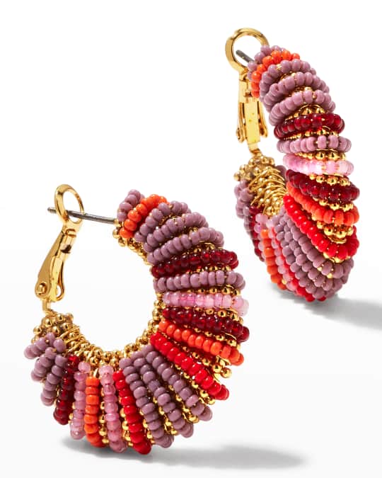Izzia Beaded Huggie Earrings