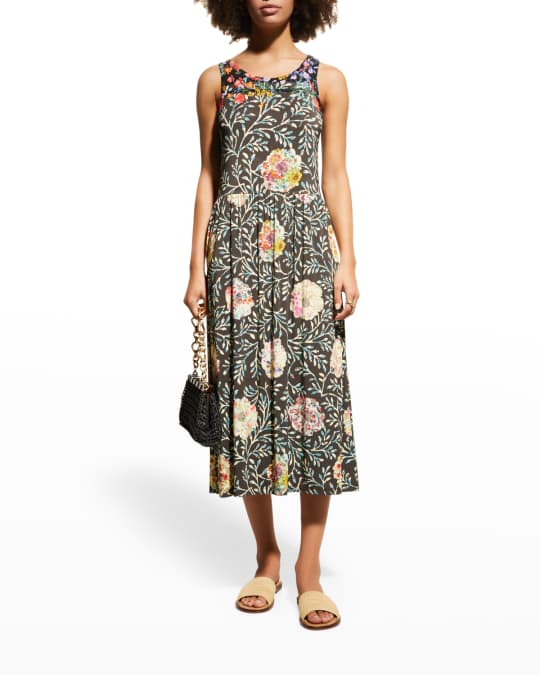 Johnny Was Kashim Sleeveless Floral Print Dress Neiman Marcus