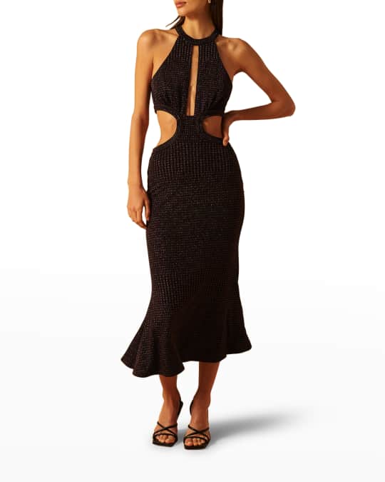 Misha Marisa Fit-&-Flare Cutout Cocktail Dress | Neiman Marcus