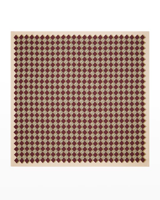 Tory Burch 3D Checkered T Monogram Double-Sided Twill Scarf
