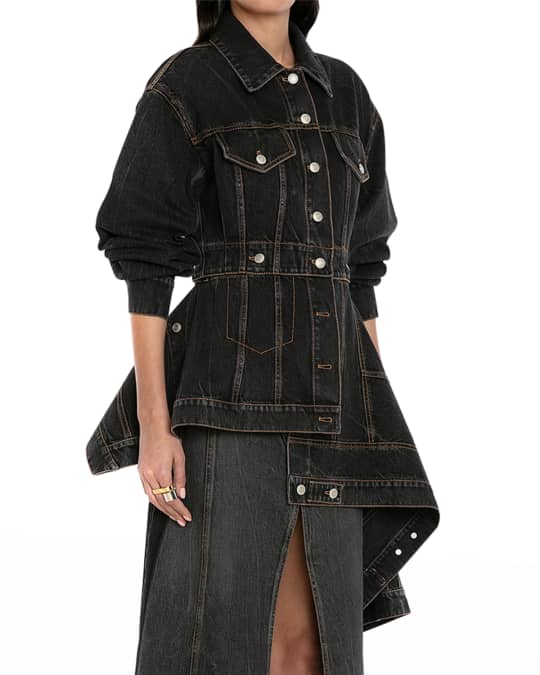 Alexander mcqueen online denim peplum jacket