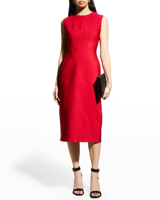 Sculptural Bustier Midi Dress