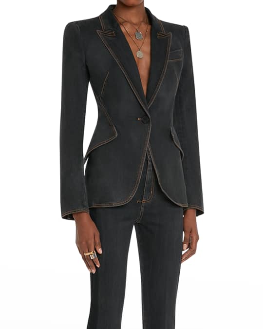 ★E.B.M★ Single-breasted tailored jacket EMP2CJK030 Fitted Single Breasted Jacket in Golden Lurex