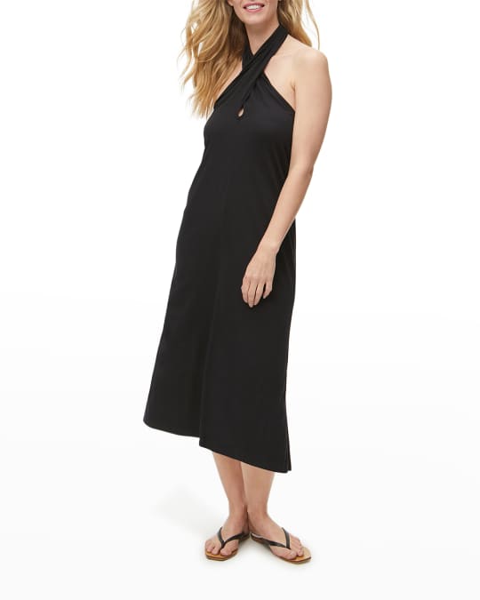 Michael Stars Hannah Twist Halter-Neck Midi Dress | Neiman Marcus