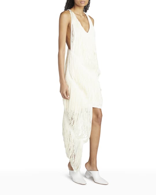 asymmetric fringe dress Glitz Asymmetrical Fringe Hem Dress Red main image 1