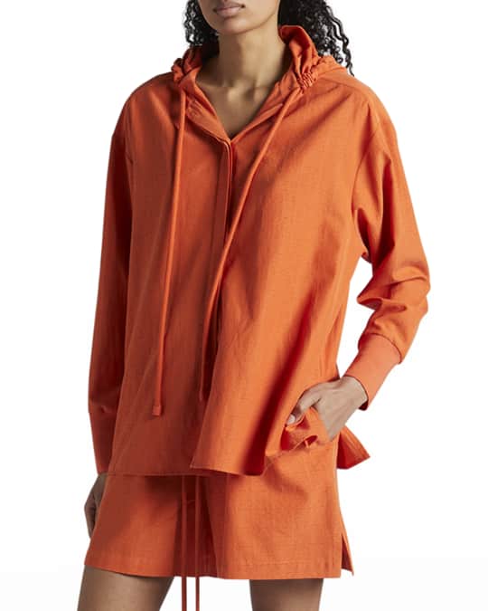LOEWE｜LONG-SLEEVED SHIRTS (Jacquard Hooded Shirt in woo Loewe Anagram Jacquard Hooded Shirt | Neiman Marcus