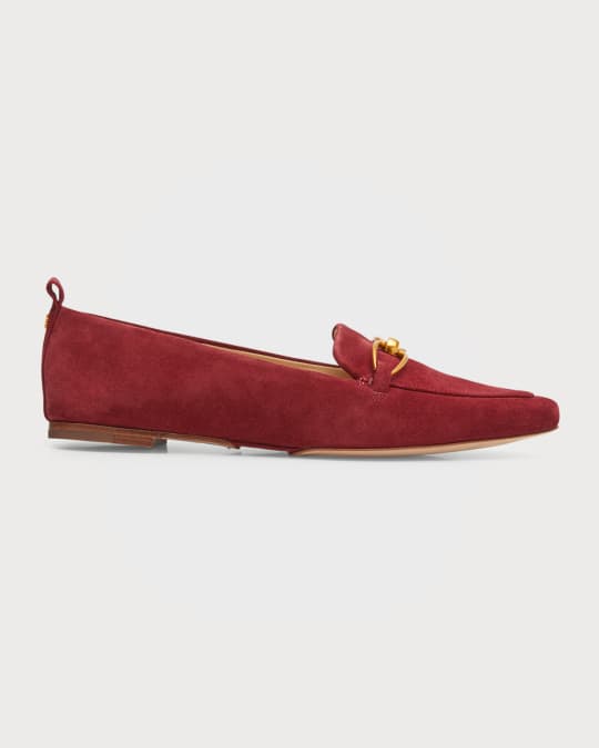 Veronica Beard Champlain Suede Chain Loafers Neiman Marcus