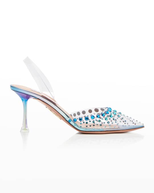 Starburst Embellished Clear Halter Pumps