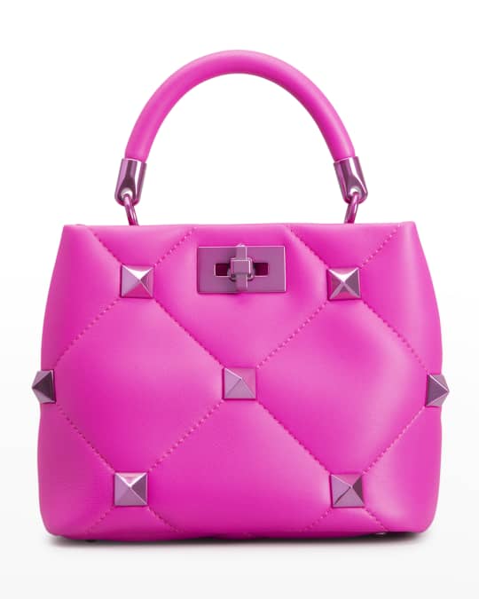 Valentino Roman Stud Small Quilted Shoulder Bag Pink