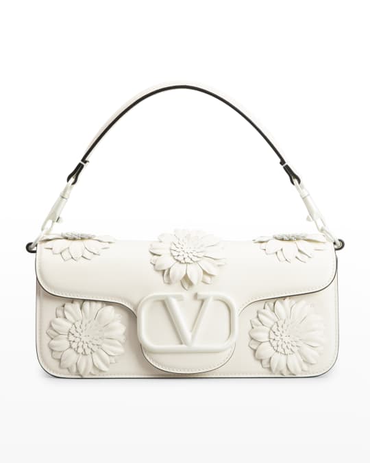 Loco Small Leather Shoulder Bag in White - Valentino Garavani