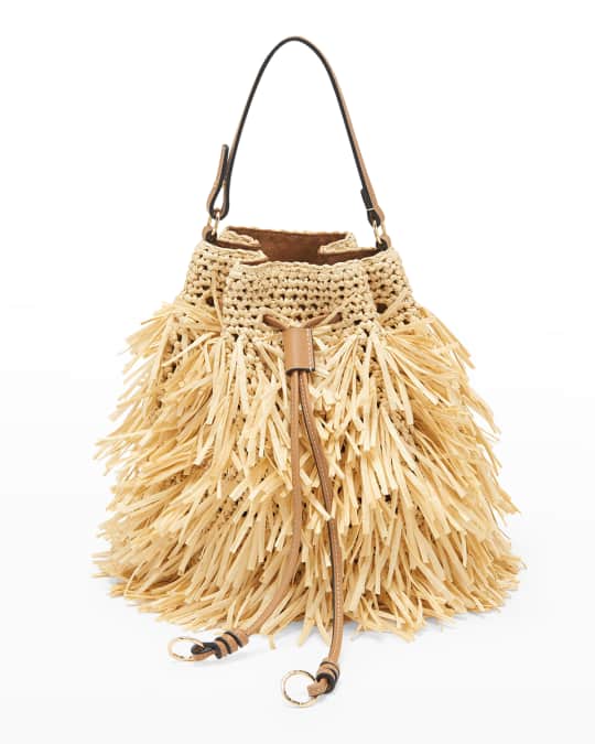 Ulla Johnson Gigi Fringe Drawstring Bucket Bag Neiman Marcus