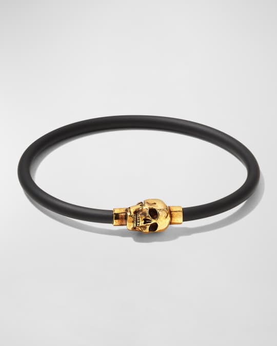 McQueen Men's Rubber Cord Skull Bracelet | Neiman Marcus