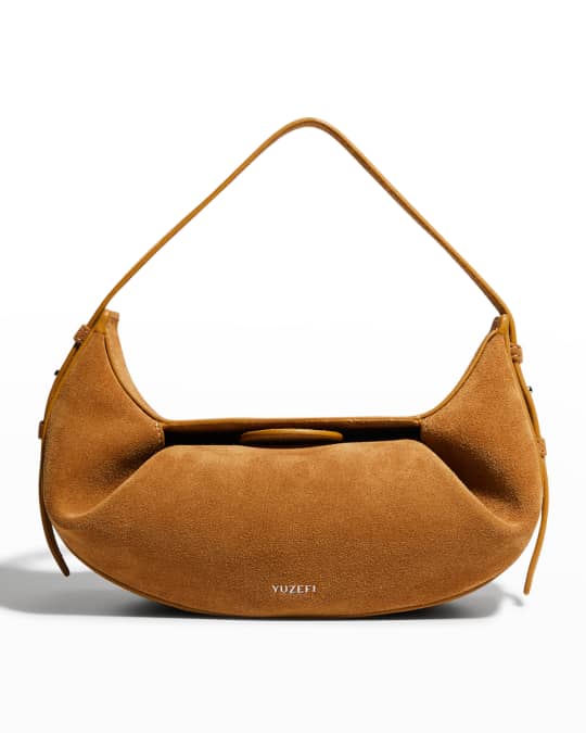 Yuzefi Camel Suede Mini Fortune Cookie Bag - ShopStyle