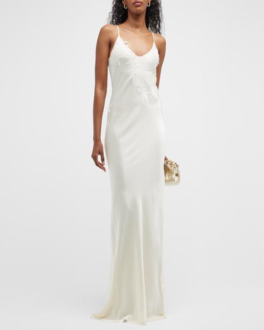 victoria beckham cami floor length dress Bright Indigo Twist Draped Gown slip dress is crafted from fluid crepe back satin for a sensual Victoria Beckham FLOORLENGTH CAMI DRESS